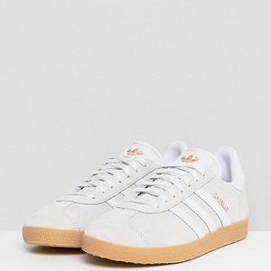ADIDAS ORIGINALS GREY SUEDE GAZELLE SNEAKERS